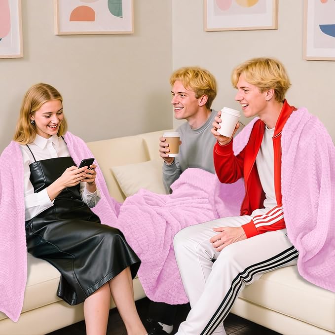 4 Pack Fleece Throw Blankets 50x60 Inches - Image 2