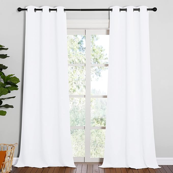 NICETOWN Long White Curtains for Patio by NICETOWN