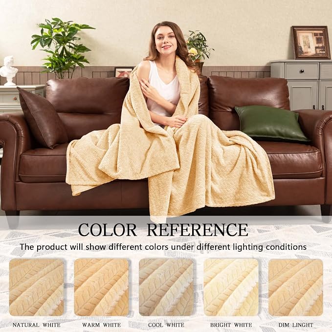 inhand Fleece Blanket for Bed, Super Soft Flannel Cozy King Bed Blanket for - Image 6