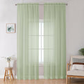 OWENIE Sheer Curtain 96 Inch Long 2 Panels Set, Light Filtering Clear Rod by OWENIE