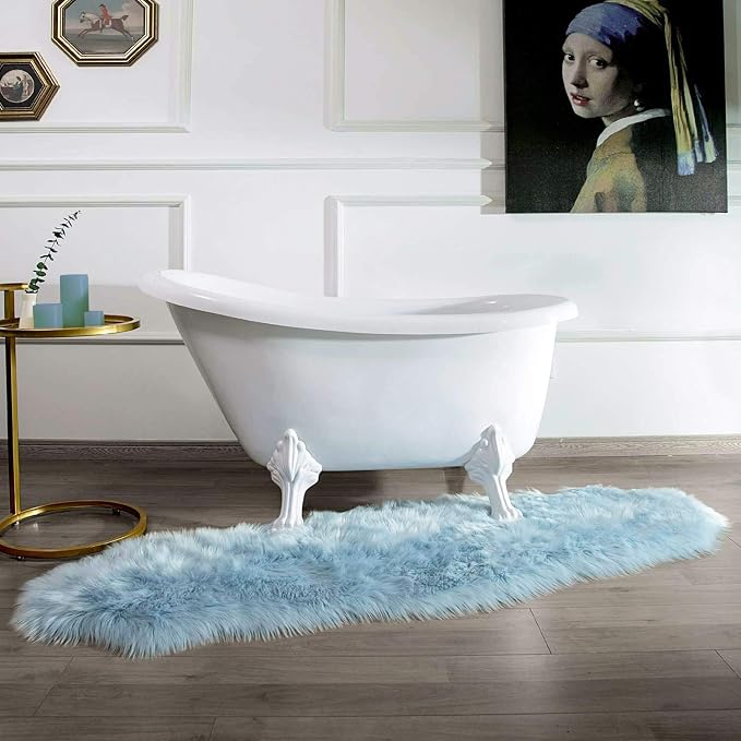 Ashler Faux Fur, Fluffy Shaggy Area Rug Ultra Soft 2 x 6 Feet Sheepskin Fur Rug - Image 4