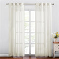 NICETOWN Semi Sheer Curtains 84 inch Length 2 Panels, Grommet Retro Window by NICETOWN