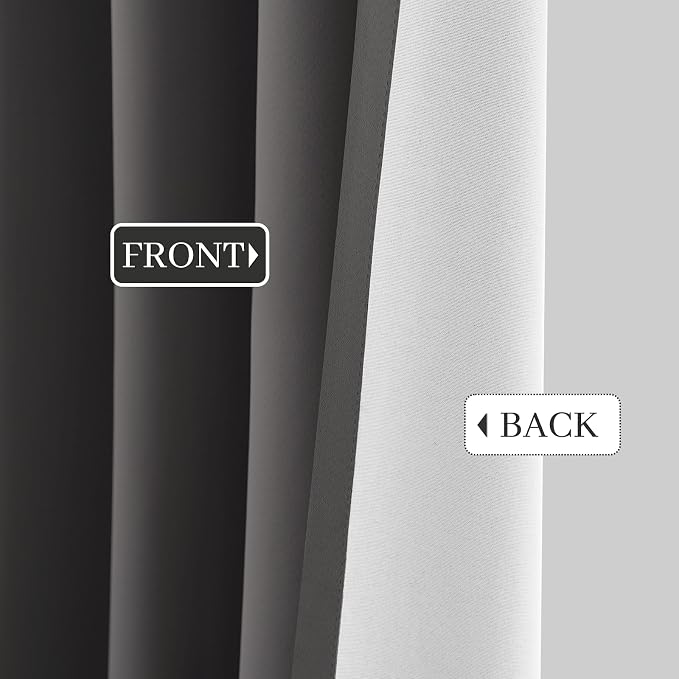 Yakamok Dove Grey 100% Blackout Curtains Grommet Window Treatments - Image 8