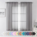 Aiyufeng Grey Sheer Curtains for Bedroom, Semi Sheer Privacy Curtains & Drapes by Aiyufeng