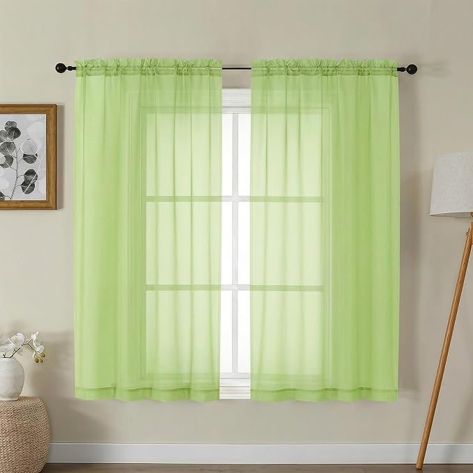 Gwine Sheer Curtains for Bedroom 54 inches Long by Gwine