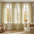 MIULEE Gold Sheer Curtains 108 Inches Long 4 Panels 42 x 108 Inches | Light by MIULEE