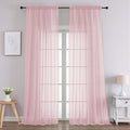 Chyhomenyc Blush Pink Sheer Curtains 96 Inches Long 2 Panels, Light Filtering by Chyhomenyc