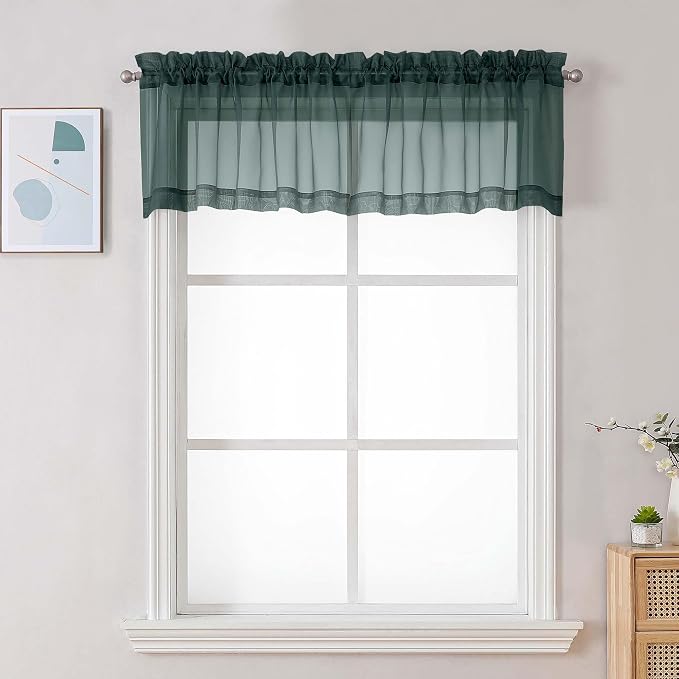 Chyhomenyc Hunter Green Sheer Valances by Chyhomenyc