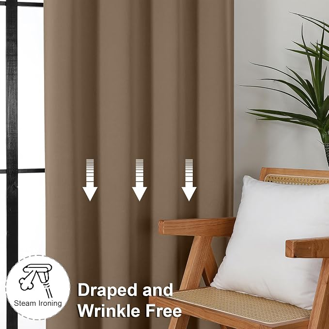 Simplebrand Ava Brown Blackout Curtains - Image 7