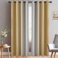 Yakamok Beige and Greyish White Ombre Curtains, Room Darkening Gradient Color by Yakamok