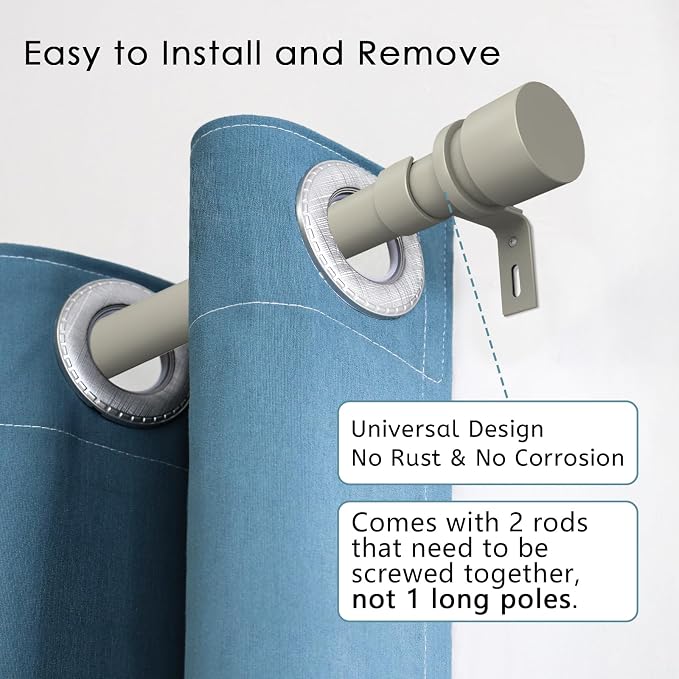 Byondeth Curtain Rods for Windows 16 to 28 or 40 Inches Max Adjustable Length 1 - Image 2