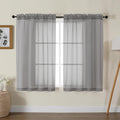 Gwine Charcoal Grey Sheer Curtains by Gwine