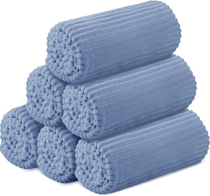 Buryeah 6 Pcs Flannel Throw Blanket Bulk 50 x 60 in Sleepover Blanket Outdoor by Buryeah