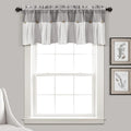 Lush Decor Linen Button Farmhouse Valance Curtians 84"W x 18"L Gray & Off White by LushDecor