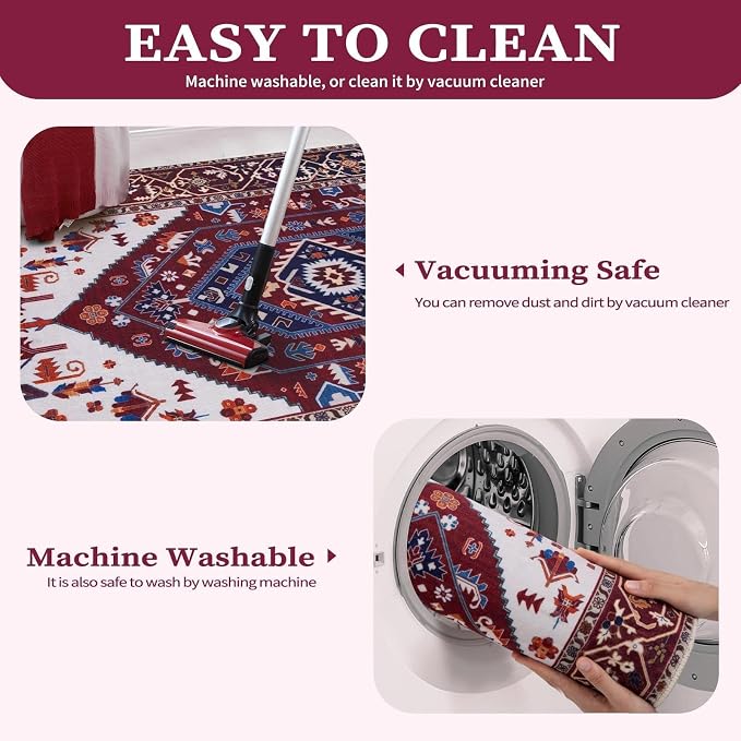 SERISSA 2x3 Washable Non Slip Boho Small Area Rug - Image 4