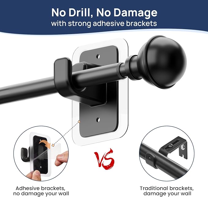 ENJOYBASICS No Drill Curtain Rods - Image 2