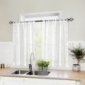 HOMEIDEAS White Sheer Kitchen Curtains 30 X 36 Inch Length 2 Panels Embroidered by HOMEIDEAS