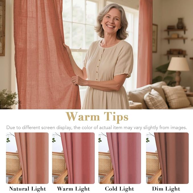 H.VERSAILTEX Linen Curtains Home Decorative Nickel Grommet Curtains Privacy - Image 3