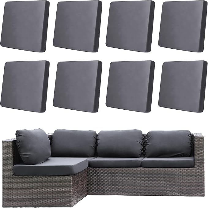 8Pcs Outdoor Cushion Covers, Patio Cushion Covers, Stretch Elastic Slipcovers by dreahoteztil
