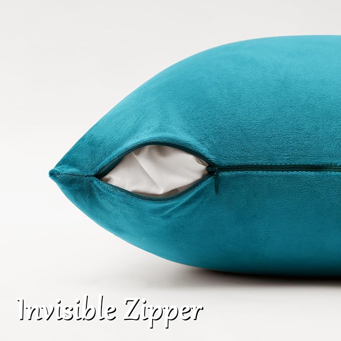 GIGIZAZA Teal Pillow Covers 12x20 Decorative Pillows Pack of 2 | Lumbar Blue - Image 5