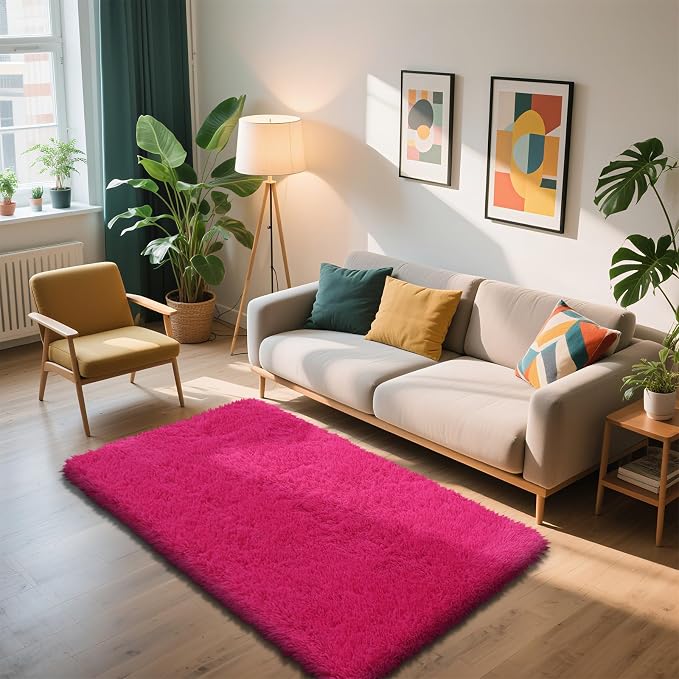 Shag Area Rug for Bedroom 3x5, Fluffy Area Rugs for Living Room, Soft Fuzzy Rug - Image 5