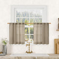 LAMIT Taupe Linen Curtains 24 Inch Length by LAMIT