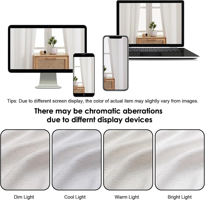 OWENIE Bob Valance Curtains 18 Inch Length 1 Piece, Faux Linen Slub Solid - Image 8