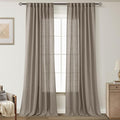 Taupe Linen Curtains 120 inches Long by Jolilight