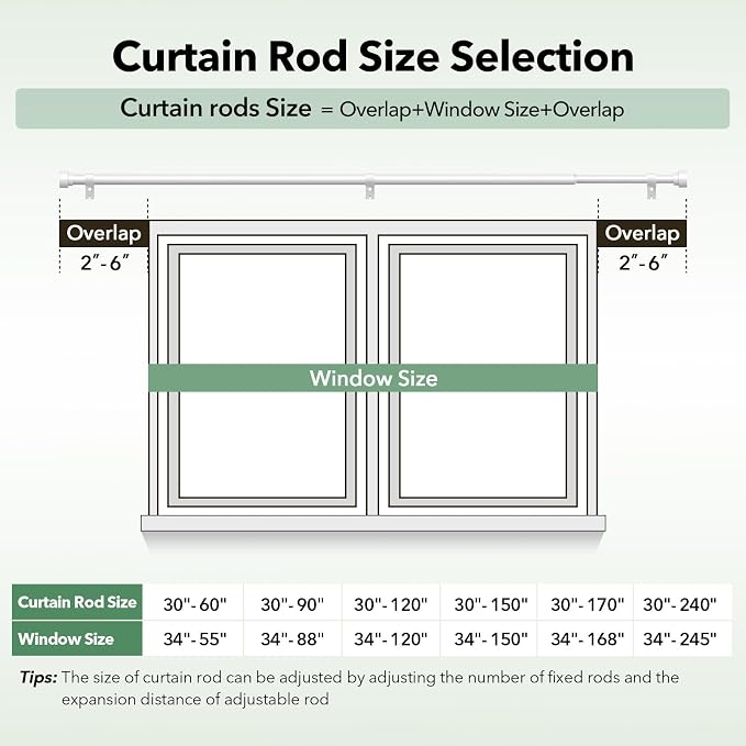 IFELS 2 Pack Heavy Duty Curtain Rods - Image 5