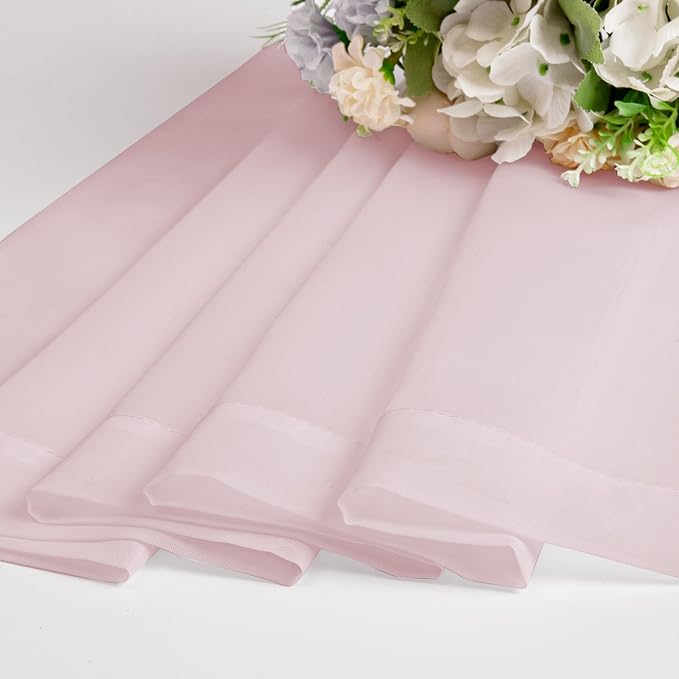 OWEINE Sheer Curtains 90 Inches Long 2 Panels Set, Light Filtering Fimly Voile - Image 7