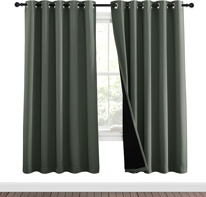NICETOWN 100% Blackout Window Curtain Panels, Full Light Blocking Drapes - Image 2
