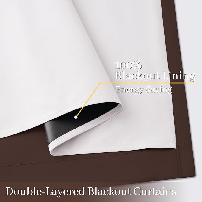 Yakamok 100% Blackout Curtain Panels 84 inches Cold and Light Blocking Drapes - Image 4
