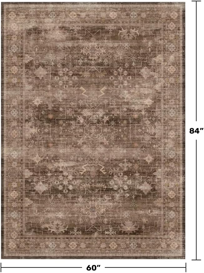 Hazo Haus Boho Taupe Brown 5x7 Living Room Rug - Image 2