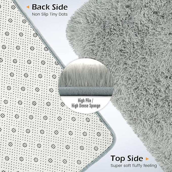 Amearea Shag Fluffy Runner Rug for Bedroom Girls Living Room, 2x6 Feet Extra - Image 5