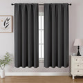 CUCRAF Dark Grey Blackout Curtains 54 inch Length 2 Panels Set, Rod Pocket Room by CUCRAF