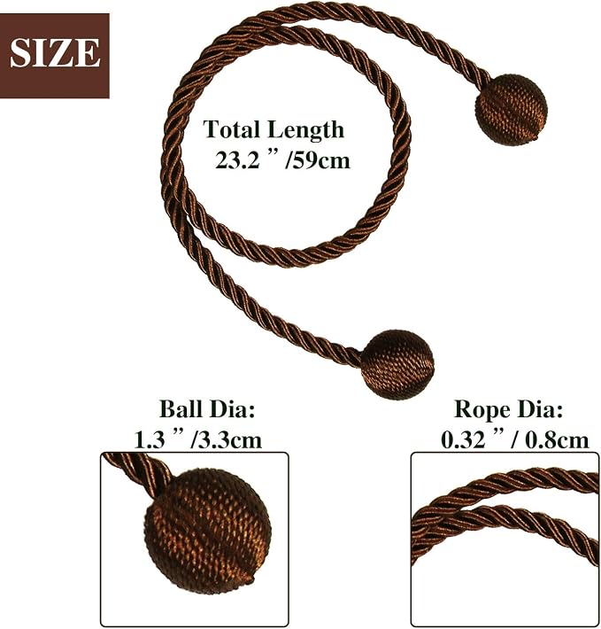 Curtain Tiebacks Outdoor Elegant Decorative Tie Backs Modern Rope Tiebacks - Image 2