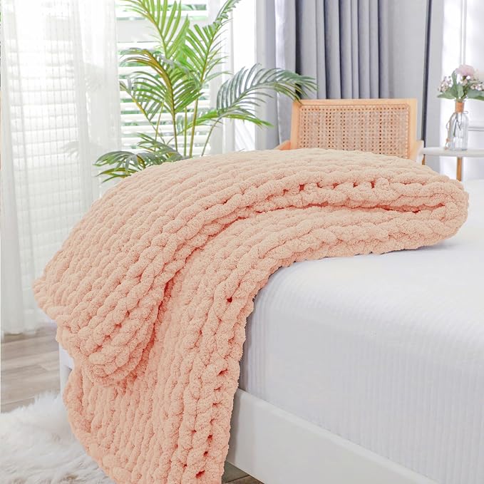 Bigacogo Chunky Knit Throw Blanket by Bigacogo
