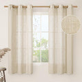 LAMIT Natural Linen Semi Sheer Curtains 63 Inch by LAMIT
