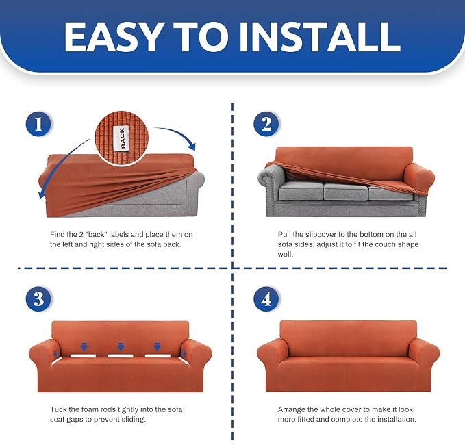 KEKUOU Stretch Sofa Cover Slipcover ，Couch Covers - Image 6