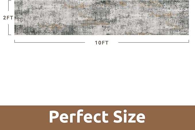 AMOAMI 2 x 10 Hallway Runner Rug Non Slip Super Soft Long Runner Rugs Machine - Image 2