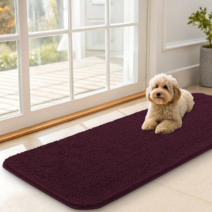 OLANLY Dog Door Mat for Muddy Paws 47x17, Absorbs Moisture and Dirt, Absorbent by OLANLY