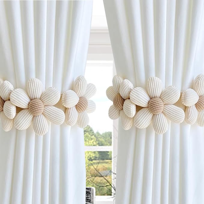 SRG Sunflower Curtain Tiebacks-2 Pack | Daisy Curtain Holdbacks Three Flower | - Image 7