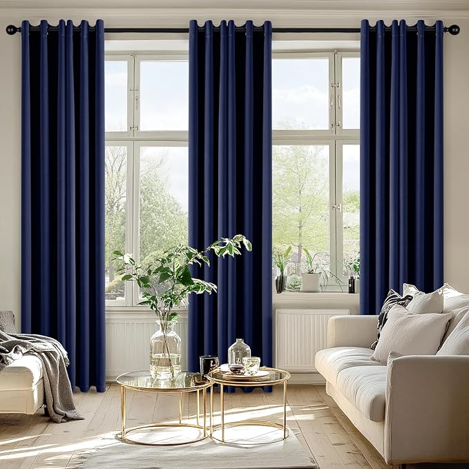 MIULEE Blackout Curtains for Bedroom 2 Panels 40 x 72 Inch Long Navy Blue | - Image 6