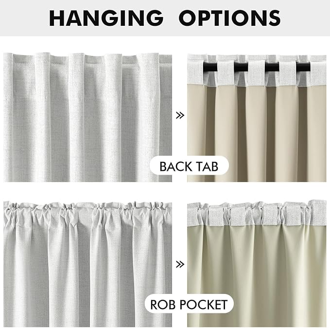 MIULEE 100% Blackout Linen Curtains - Image 5