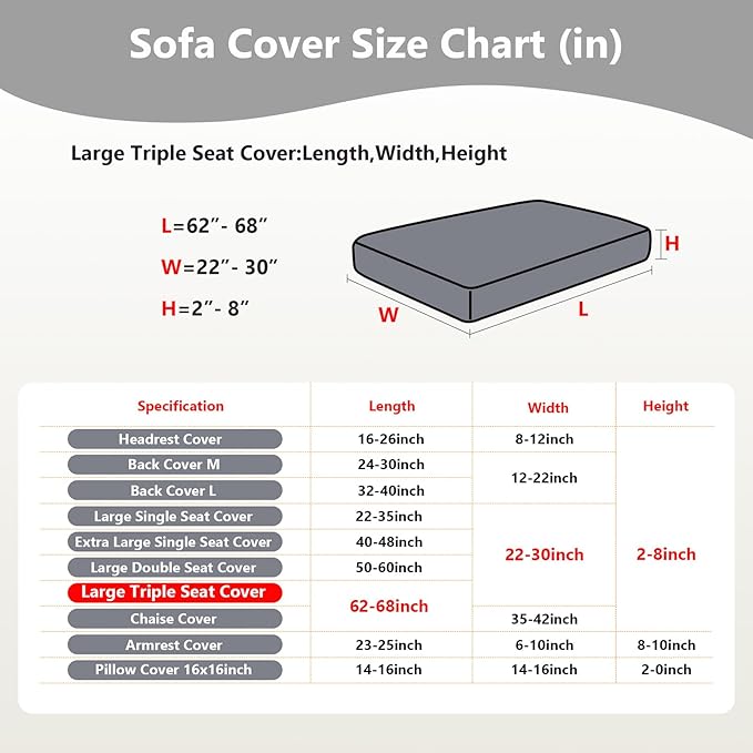 Couch Cushion Covers for Sofa Couch Covers Wear-Resistant Universal Sofa Cover - Image 3