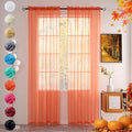 youleyar Solid Sheer Rod Pocket Curtain Voile Draperies 2 Panels White Beige by Youleyar
