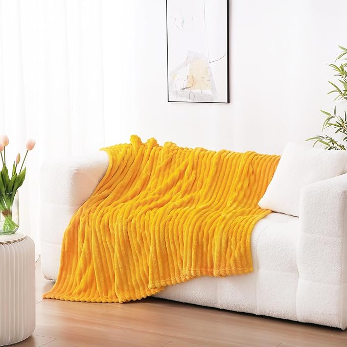 Yellow Fleece Throw Blanket 50”×60” - Image 4