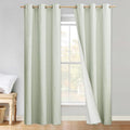 NICETOWN Sage Green 100% Blackout Linen Texture Curtains 90 inches Long 2 Panels by NICETOWN