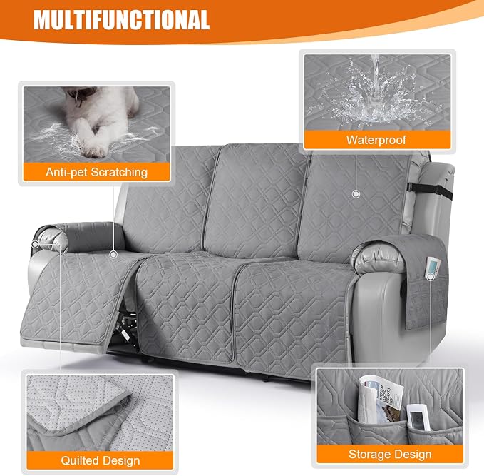 VANSOFY Waterproof Recliner Couch Covers, Sofa Covers 1-Piece Washable - Image 4