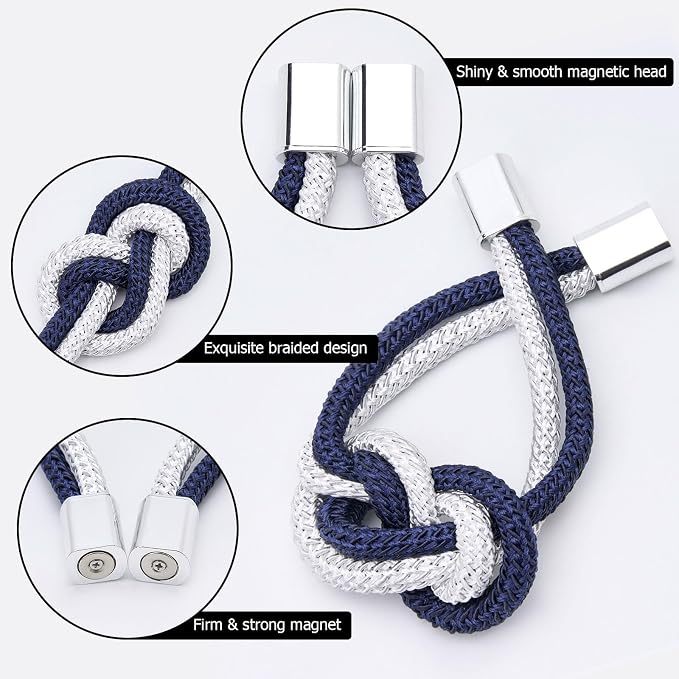 NICEEC 4 Pack Mini Magnetic Curtain Tiebacks Nordic Simple Style Drape Tie - Image 3